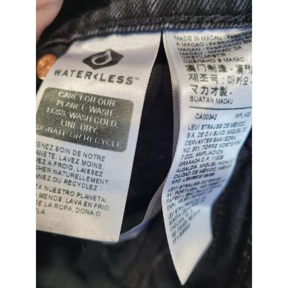 Levi's Women's Ribcage Shorts size 24 Black Denim Shorts High Rise #6‎ - Picture 4 of 5